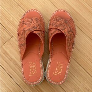 Franco Sarto Barb Vivid Coral Platform Sandal